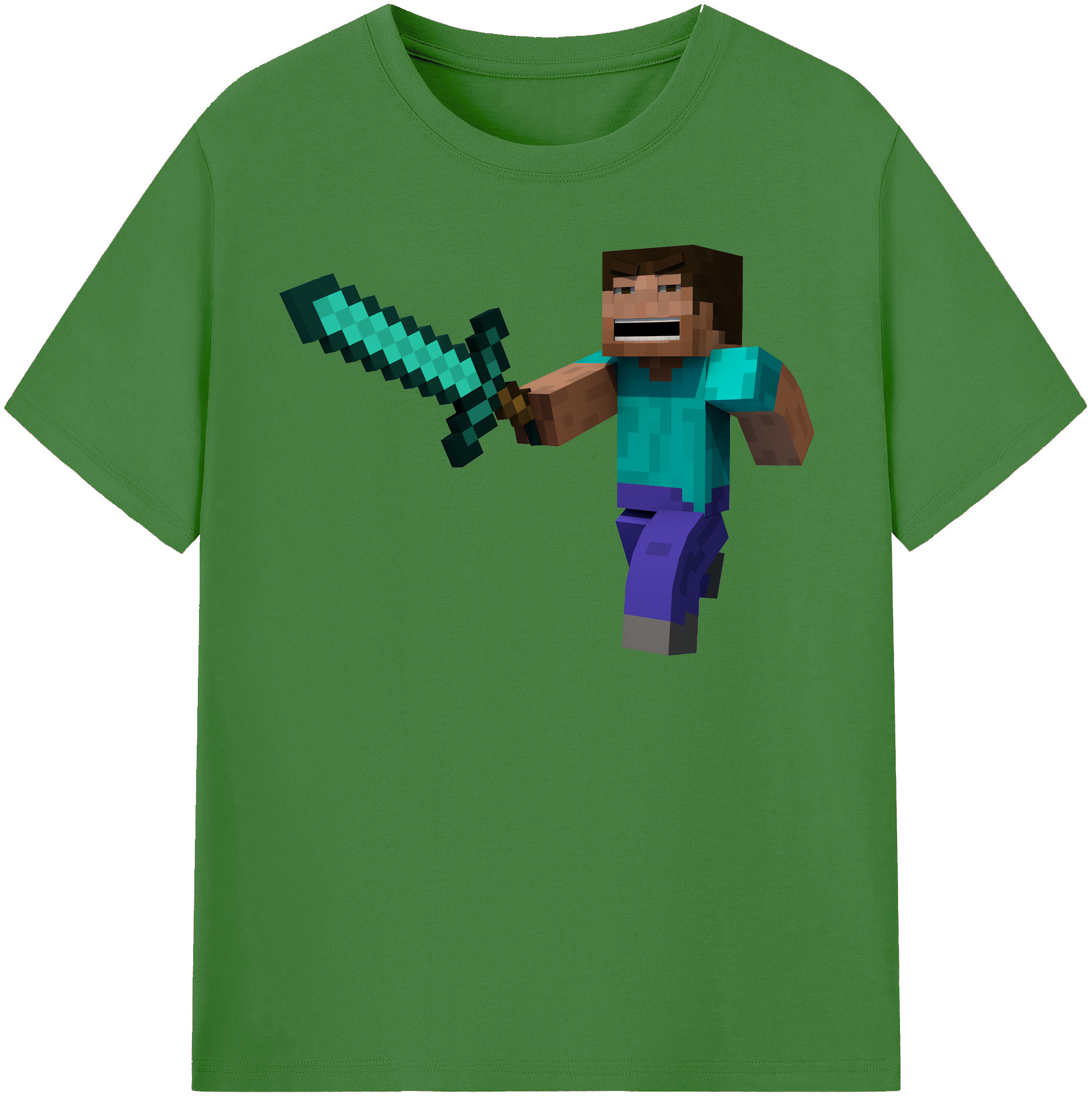 （画像用） マインクラフト ブロックの世界 Minecraft MC Block world レディースカジュアルプリントTシャツ（綿100％）